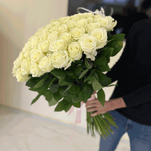 101 белая роза, лента в Красногвардейском