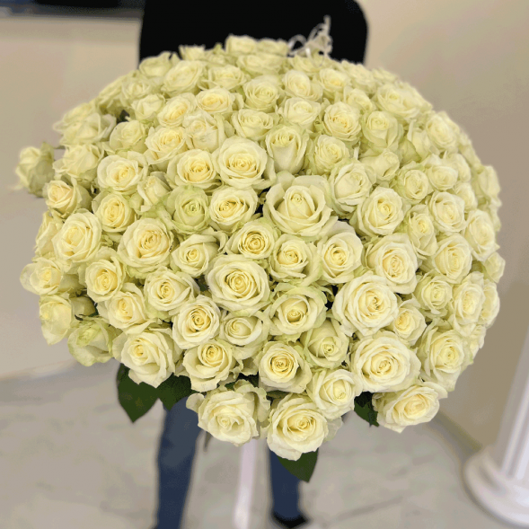 101 белая роза, лента в Красногвардейском