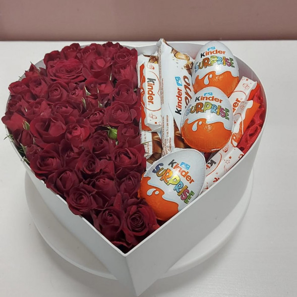 Композиция в коробке «Сладкая любовь» в Красногвардейском