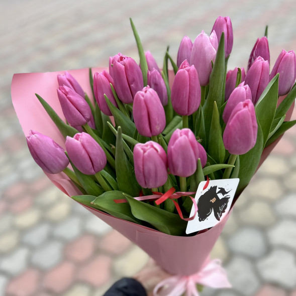 21 розовый тюльпан в Красногвардейском