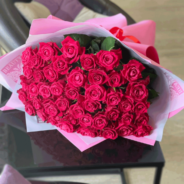 51 розовая роза в Красногвардейском