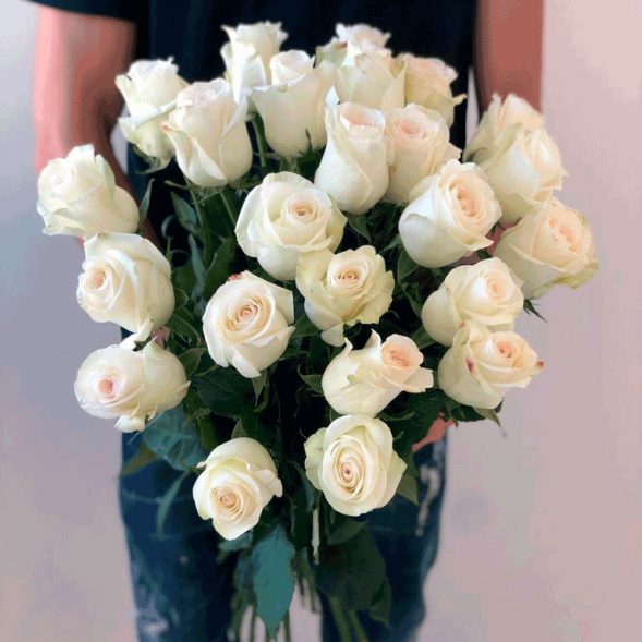 21 белая роза, лента в Красногвардейском