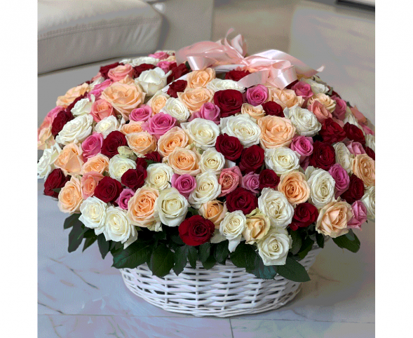 201 роза в корзине в Красногвардейском