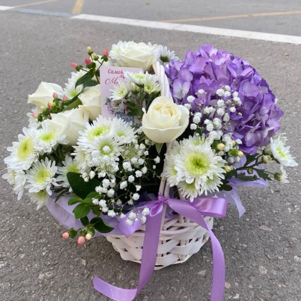 Композиция в корзине «Фиолетовый рай» в Красногвардейском